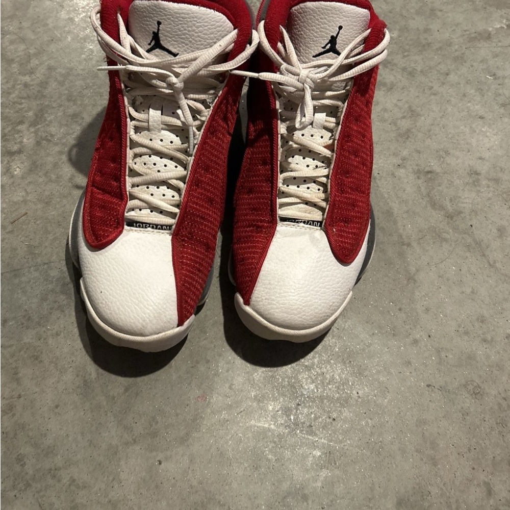 Jordan 13 Men's Red and White Sneakers